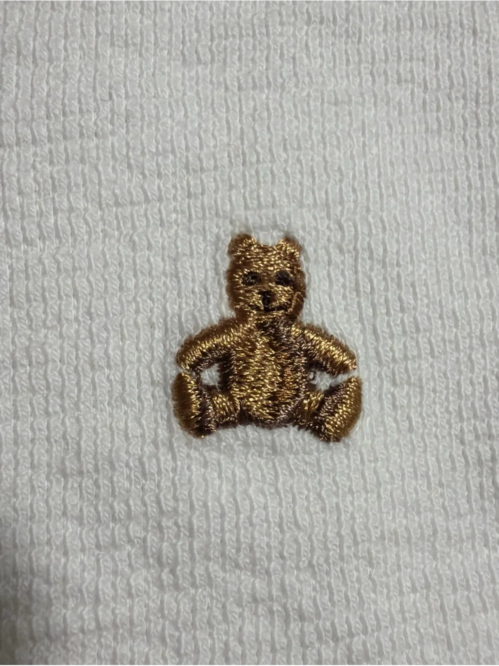 GAP Cream Long-Sleeve Henley with Tiny Bear Embroidery